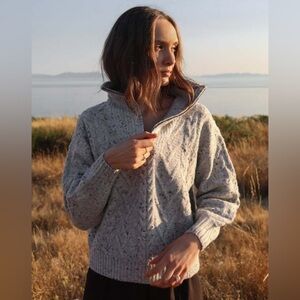 Line the Label Sloane 1/2 Zip Sweater Grey Fleck